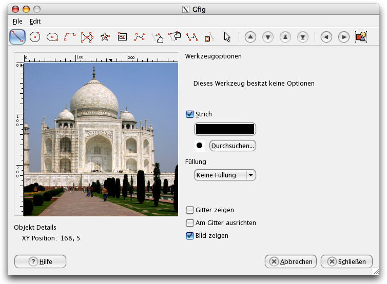 Eigenschaften für das Filter Gfig